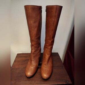 Timberland Stratham Brown Leather Heeled Tall Boots Style 25672M